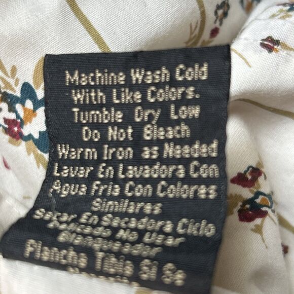 Vtg High Noon Floral Stripe Shirt Men Sz L Cream Pearl Snap Long Sleeve Western - Picture 14 of 14